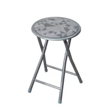 Folding stool Flower Silver